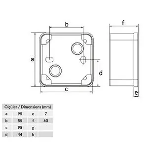Термопластикова коробка Bemis BB2-0431-0083 ABS 95x95x60 IP44 (5.1.1.98536) - фото №1