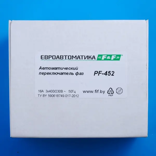 Автоматический переключатель фаз F&F PF-452 3х400В+N 16А - фото №7 Автоматический переключатель фаз F&F PF-452 3х400В+N 16А - фото №7