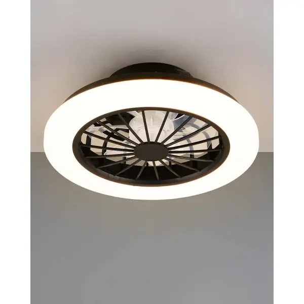 Люстра с вентилятором, потолочный светильник с пультом Goldlux 341303 Ghana LED 1x24W 3000K/4000K/6500K 3200Lm IP20 белая - фото №2
