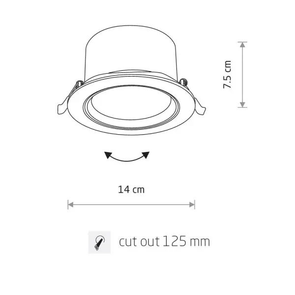 Точковий світильник Nowodvorski 10557 Egina LED 1x15W 3000K 1000Lm IP20 чорний - фото №4