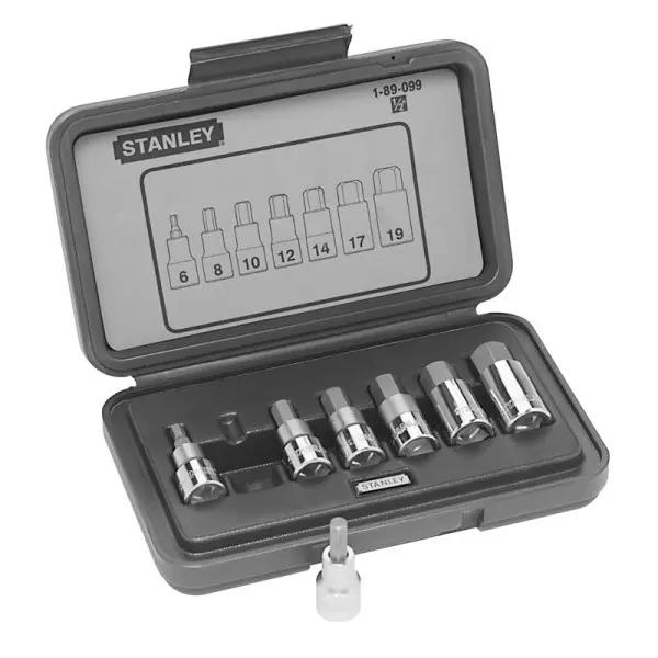 Набор торцевых головок 1/2" с шестигранными битами Stanley 7 шт