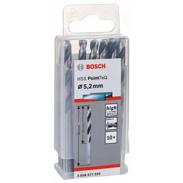Свердла Bosch 2608577220 PointTeQ HSS 5,2мм (10шт) - фото №1