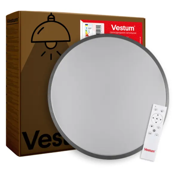 Матовий світильник Vestum RING 30Вт 395x60мм 4000К срібло - фото №2