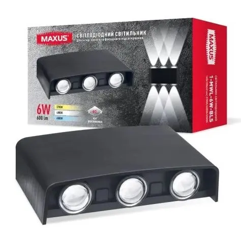 Накладний світильник Maxus MWL 6Вт 3000/4100/6500К IP65 BL Square (1-MWL-6W-BLS) - фото №3