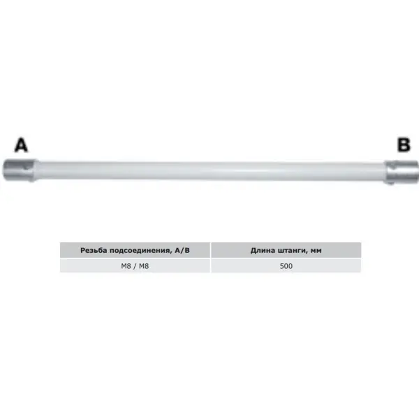 Ізоляційна штанга DKC NL0151 довжиною 0,5м з кріпленням M8/M8 - фото №1