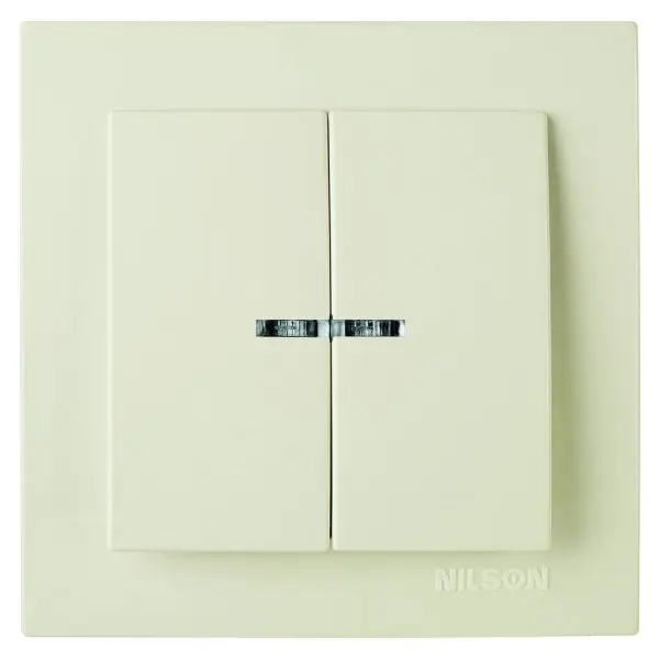 Выключатель Nilson Touran кремовый 2кл с подсветкой ( 24121004 )