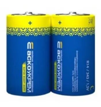 Батарейка солевая Аско-Укрем С.R14.SP2 (вакуум 2шт)