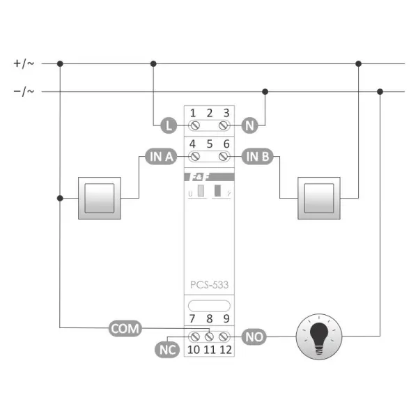 Електронне реле часу F&F PCS-533UNI 9-264В AC/DC 16А - фото №5 Електронне реле часу F&F PCS-533UNI 9-264В AC/DC 16А - фото №5