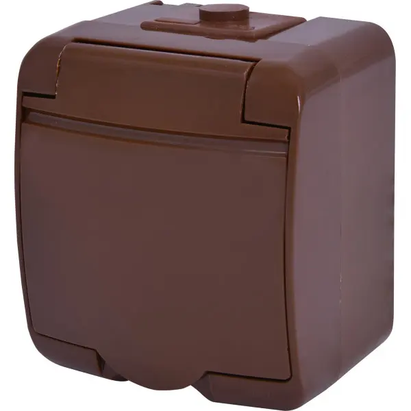 Розетка одноместная Eti Hermetics RHE-1s-KR с з/к IP54 коричнневая (4668050)