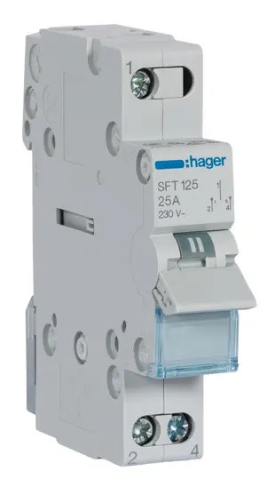 Перемикач Hager SFT125 1P 25А/230В 1м I-0-II Перемикач Hager SFT125 1P 25А/230В 1м I-0-II