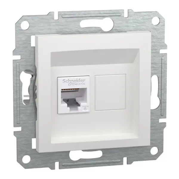 Комп'ютерна розетка RJ45 UTP cat.6 Schneider Electric Asfora без рамки біла (EPH4770121) Комп'ютерна розетка RJ45 UTP cat.6 Schneider Electric Asfora без рамки біла (EPH4770121)