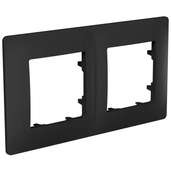 Универсальная двухместная рамка Plank Electrotechnic Classic (PLK1020241) антрацит
