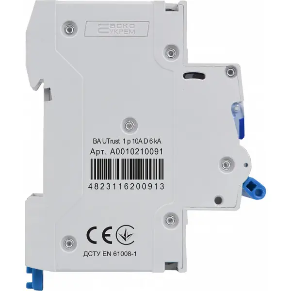 Автоматический выключатель Аско-Укрем UTrust 1р 10А D 6kА (A0010210091) - фото №2 Автоматический выключатель Аско-Укрем UTrust 1р 10А D 6kА (A0010210091) - фото №2