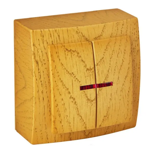 Вимикач Nilson Themis дуб 2кл з підсвіткою ( 26251004 )