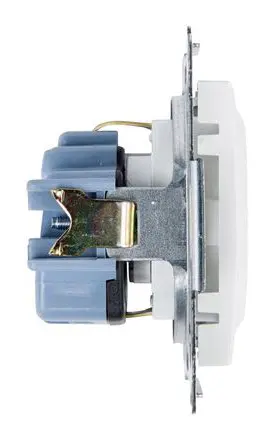 Одинарна електрична розетка Kontakt Simon Simon 54 Premium DGSZ1Z.01/41 із заземленням Schuko зі шторками (кремовий) - фото №2