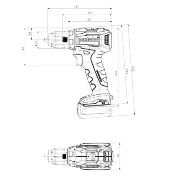 Аккумуляторная дрель-шуруповерт Metabo PowerMaxx BS 12 BL 12В с бесщеточным двигателем (601044850) - фото №1