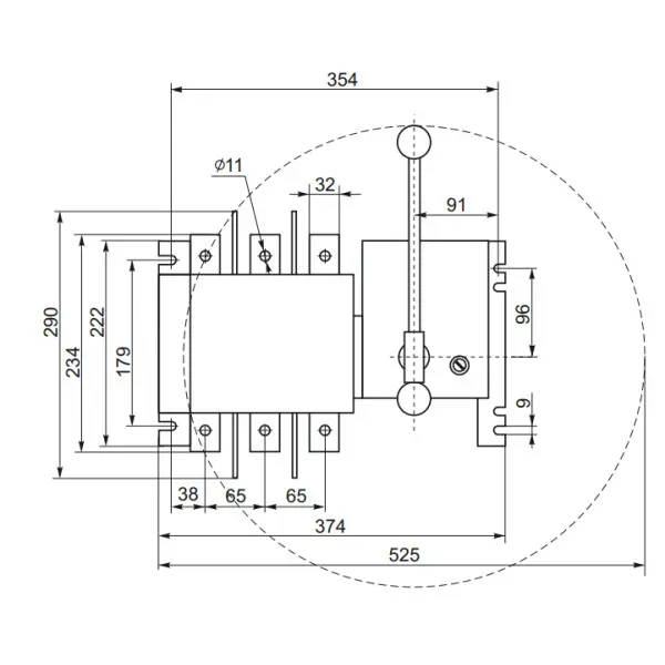 Устройство автоматического ввода резерва CNC YCS1-400А 4Р АС 415В (Б00043130) - фото №2