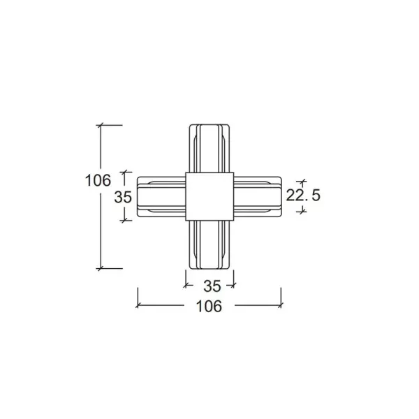 Соединитель X-образный 1-фазный Oledim 7771169 OT504 черный - фото №1