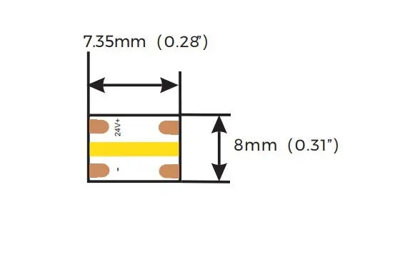 LED лента COLORS COB-24V-IP20 10W 1190Lm 4000K 5м (DF10N-24V-8mm-NW) - фото №1
