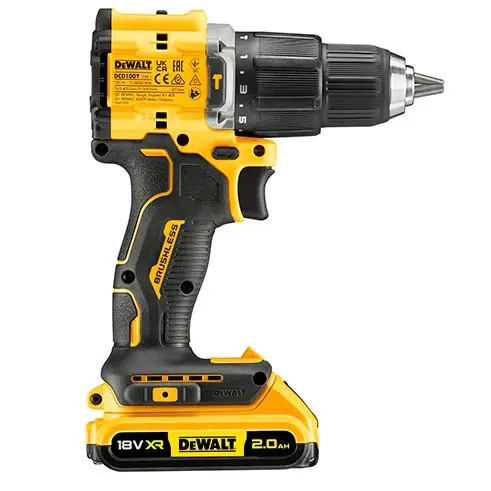 Ударная дрель-шуруповерт бесщеточная DeWALT DCD100YD2T 100 YEARS XR Li-Ion 18В 2Ач 68Нм патрон 13мм - фото №1 Ударная дрель-шуруповерт бесщеточная DeWALT DCD100YD2T 100 YEARS XR Li-Ion 18В 2Ач 68Нм патрон 13мм - фото №1