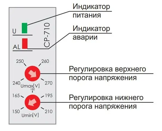 Реле напруги F&F CP-710 16А - фото №3