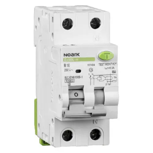Дифавтомат NOARK Ex9BL-H 1P+N C16 A 10кА C 16А 30мА (107414) Дифавтомат NOARK Ex9BL-H 1P+N C16 A 10кА C 16А 30мА (107414)