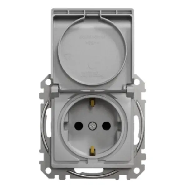 Розетка Schneider Electric Sedna Design & Elementsс заземлением шторками и крышкой алюминий SDD113024 - фото №3 Розетка Schneider Electric Sedna Design & Elementsс заземлением шторками и крышкой алюминий SDD113024 - фото №3