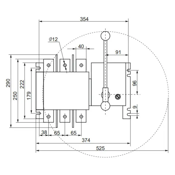 Устройство автоматического ввода резерва CNC YCS1-630А 3Р 415В (Б00042807) - фото №2