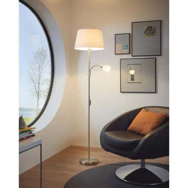 Торшер Eglo 95686 Conesa E27+E14 1+1x60W+40W IP20 никелевый - фото №1