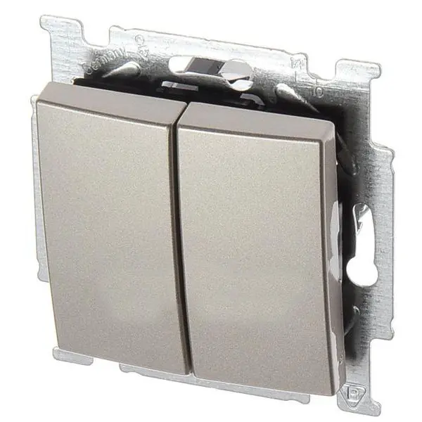 Двухкнопочный выключатель ABB Basic 55 2CKA001012A2167 2006/5 UC-93-507 (шампань) - фото №2