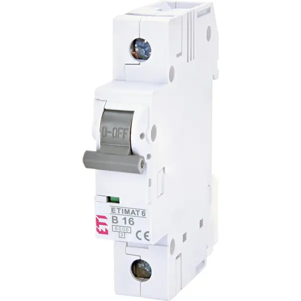 Автоматический выключатель ETI 002111516 ETIMAT 6 1p B 16А (6 kA)