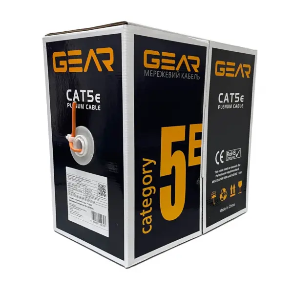 Сетевой кабель витая пара GEAR CAT.5E UTP-LSZH-CCA-4Px2x0.50 (305 м.) - фото №1 Сетевой кабель витая пара GEAR CAT.5E UTP-LSZH-CCA-4Px2x0.50 (305 м.) - фото №1