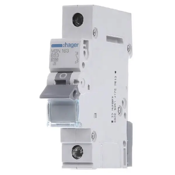 Автоматичний вимикач Hager MBN163 6кА B 63A 1P