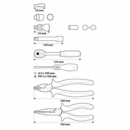 Набір інструментів Neo Tools 08-631 (33шт) - фото №3