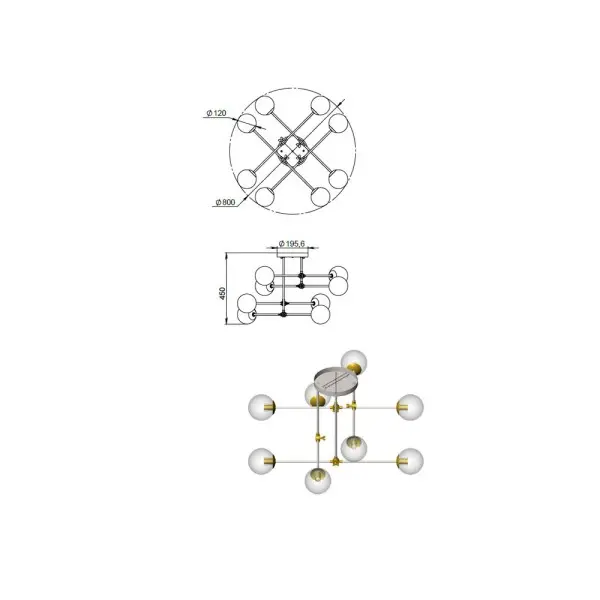 Люстра Pikart 26240-5 Alberto G9 8x60W IP20 - фото №1