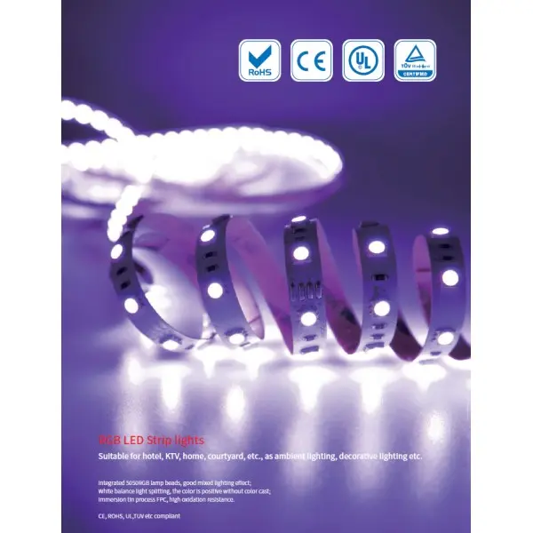 LED лента RISHANG 30-5050-12V-IP20 6.48W RGB 5м (RD0030AQ) - фото №2
