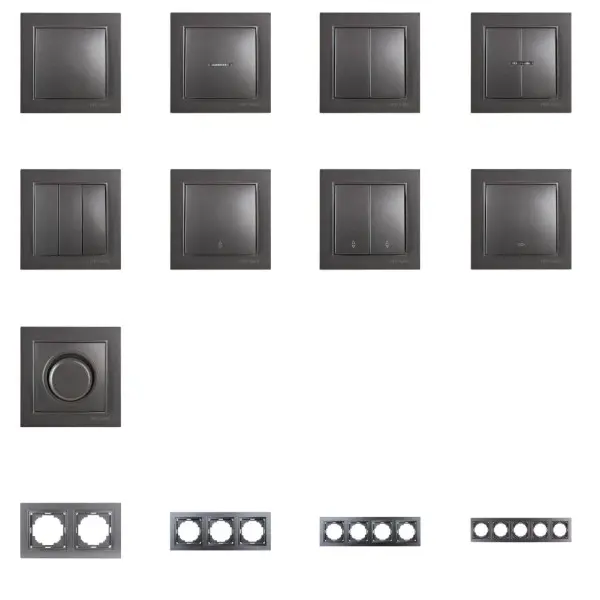 Выключатель Nilson Thor антрацит 1кл с подсветкой ( 27161002 ) - фото №5