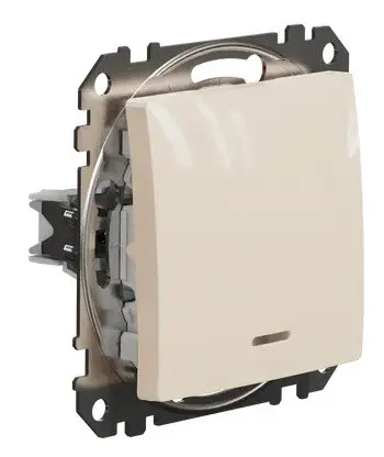 Перехресний перемикач Schneider Electric Sedna Design & Elements з підсвіткою бежевий SDD112107L - фото №1