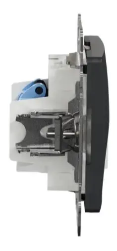 Телефонна/комп'ютерна розетка Schneider Electric Sedna Design & Elements RJ11+RJ45 кат. 6 UTP чорна SDD114468 - фото №2
