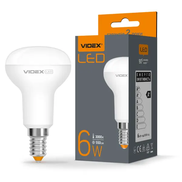 Светодиодная лампа Videx R50e E14 6Вт 3000K (VL-R50e-06143) - фото №2