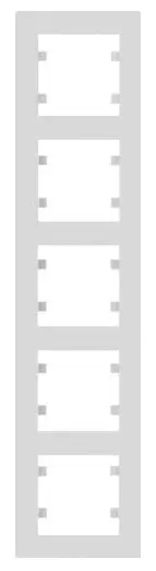 Вертикальная пятиместная рамка Hager WL5650 Lumina-Intense 5X (белая)