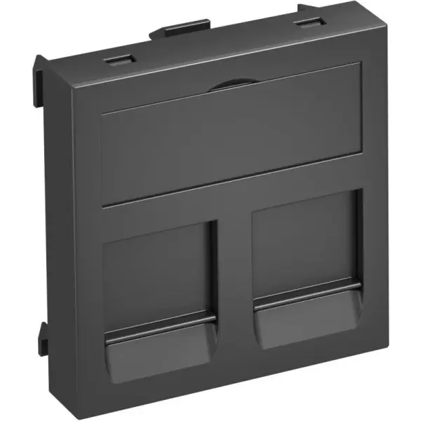 Накладка для супортов модуля OBO Bettermann 45х45 2x45 R&M Cat.5 та Cat.6 черно-серая (6119294) Накладка для супортов модуля OBO Bettermann 45х45 2x45 R&M Cat.5 та Cat.6 черно-серая (6119294)