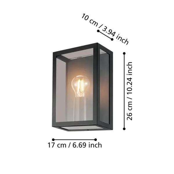 Вуличний світильник Eglo 94831 Alamonte E27 1x60W IP44 чорний - фото №3