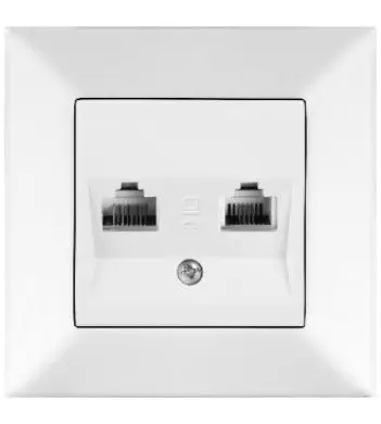 Розетка компьютер-телефон Meridian, RJ45 Cat.5e - RJ11 Cat.3, белый