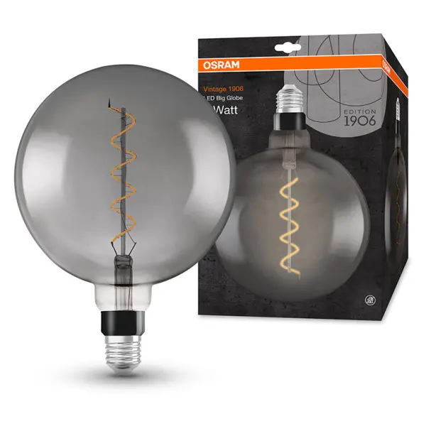 Світлодіодна лампа Osram 1906 LED GLОBE 5W/818 230V FIL сіра E27 4х1 (4058075269927) - фото №1 Світлодіодна лампа Osram 1906 LED GLОBE 5W/818 230V FIL сіра E27 4х1 (4058075269927) - фото №1