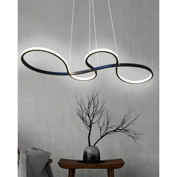 Подвесной светильник, люстра Goldlux 331090 Salsa LED 1x38W 4000K 5800Lm IP20 черный - фото №1 Подвесной светильник, люстра Goldlux 331090 Salsa LED 1x38W 4000K 5800Lm IP20 черный - фото №1