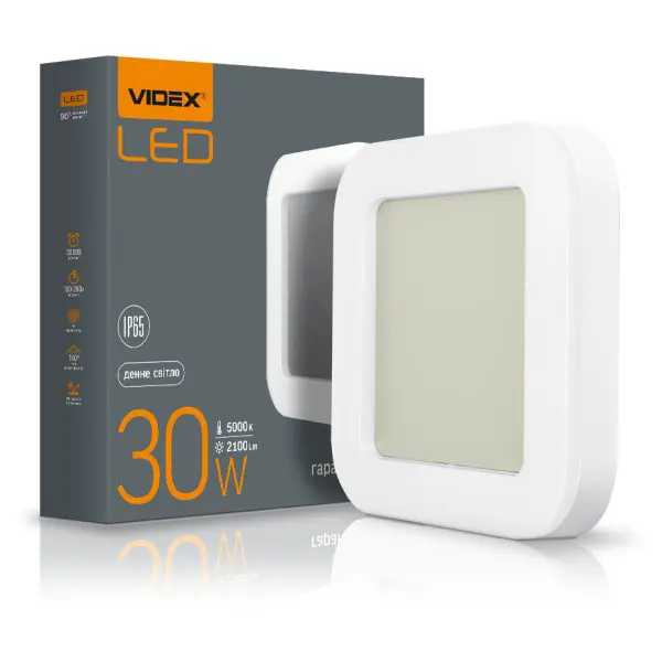 Квадратный LED светильник Videx Art 30Вт 5000K IP65 (VL-BHFS-305) - фото №2