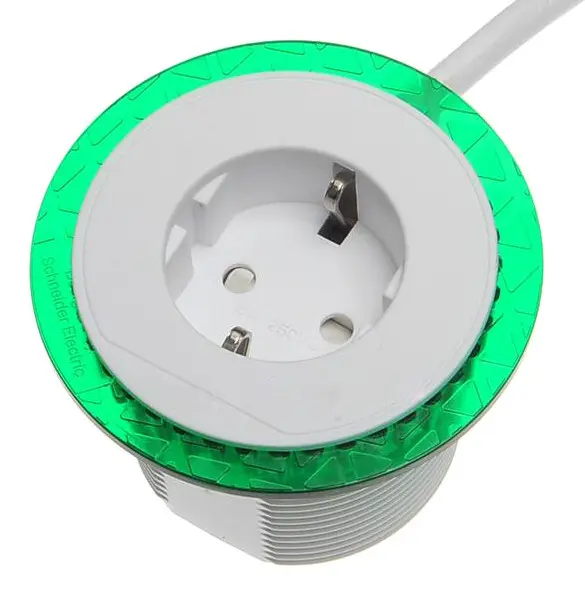 Розетковий блок Schneider Electric INS44000 1x(2К+З) (білий), що вбудовується в стіл. - фото №3