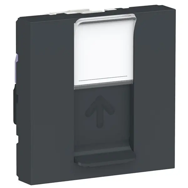 Одинарна комп'ютерна розетка Schneider Electric NU341554 RJ45 cat.6 UTP з полем для напису 2М (антрацит)