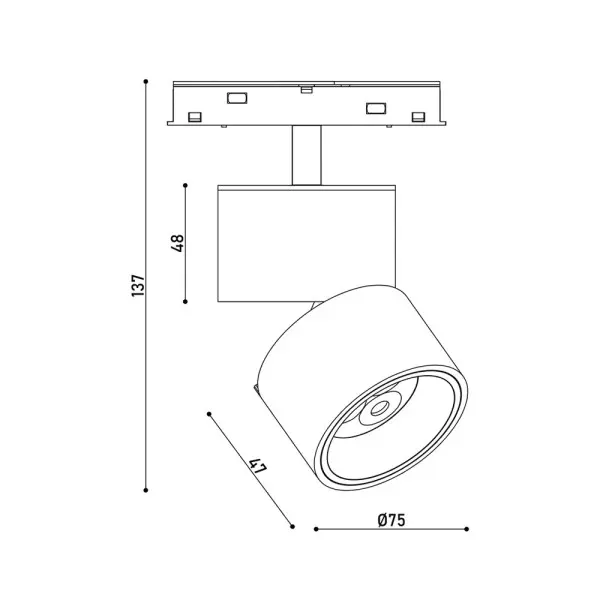 Магнитный трековый светильник Kloodi KDMG-SPLIT75 9W 4K BK LED 720Lm IP20 черный - фото №3 Магнитный трековый светильник Kloodi KDMG-SPLIT75 9W 4K BK LED 720Lm IP20 черный - фото №3